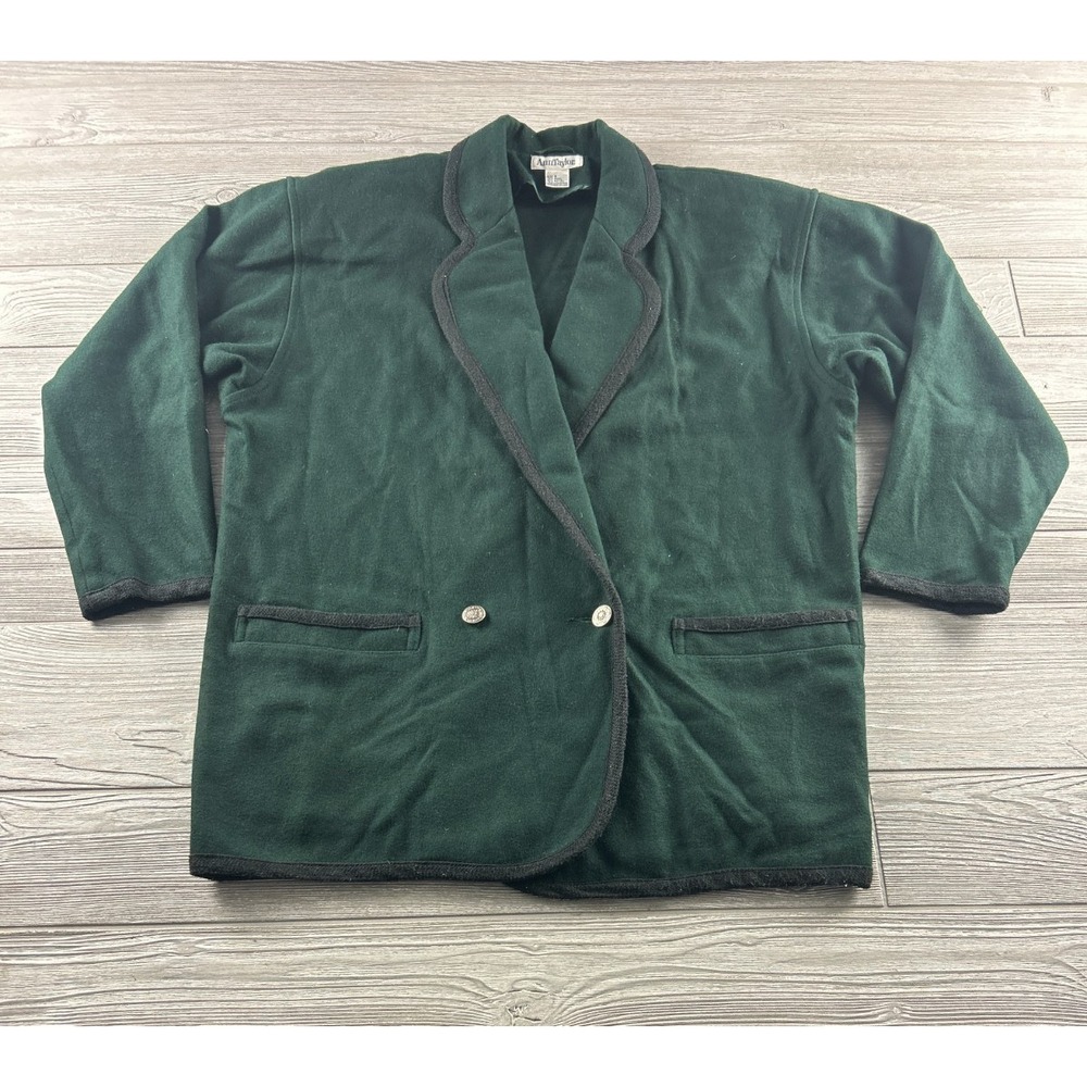 Ann Taylor Wool Blend Blazer Jacket Womens Small Vintage 80s Green USA